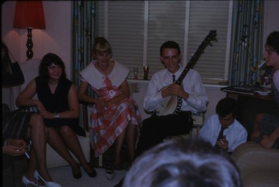 David with banjo at 21st birthday
